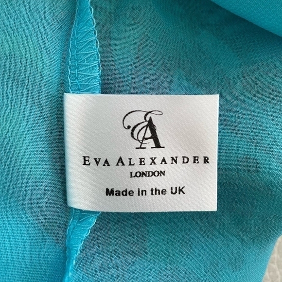 EVA ALEXANDER London V-Neck Multicolor Print Sleeveless Sheer Women’s Maxi Dress - Picture 10 of 11